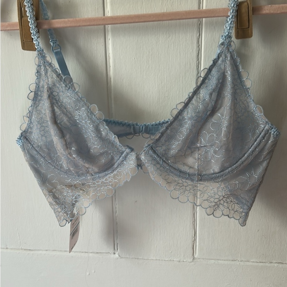 Free People Lace Bralette in Light Blue